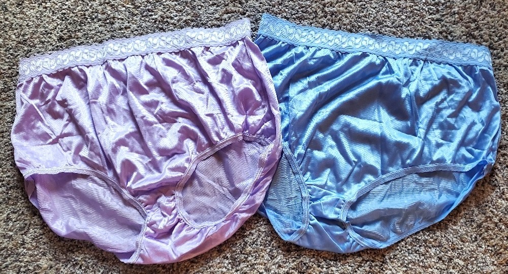 Vintage K-Mart Pink K SILKY NYLON Panties Lot (2) Stretch Lace Waistband, 10