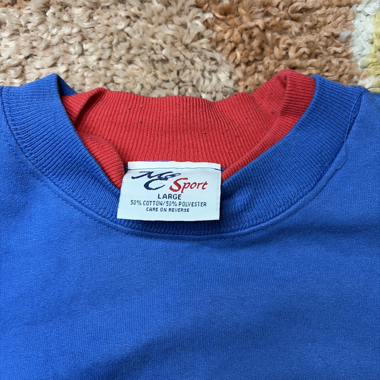 1990s Y2K Vintage Grandma Embroidered Humorous M&C Double Collar Crewneck L