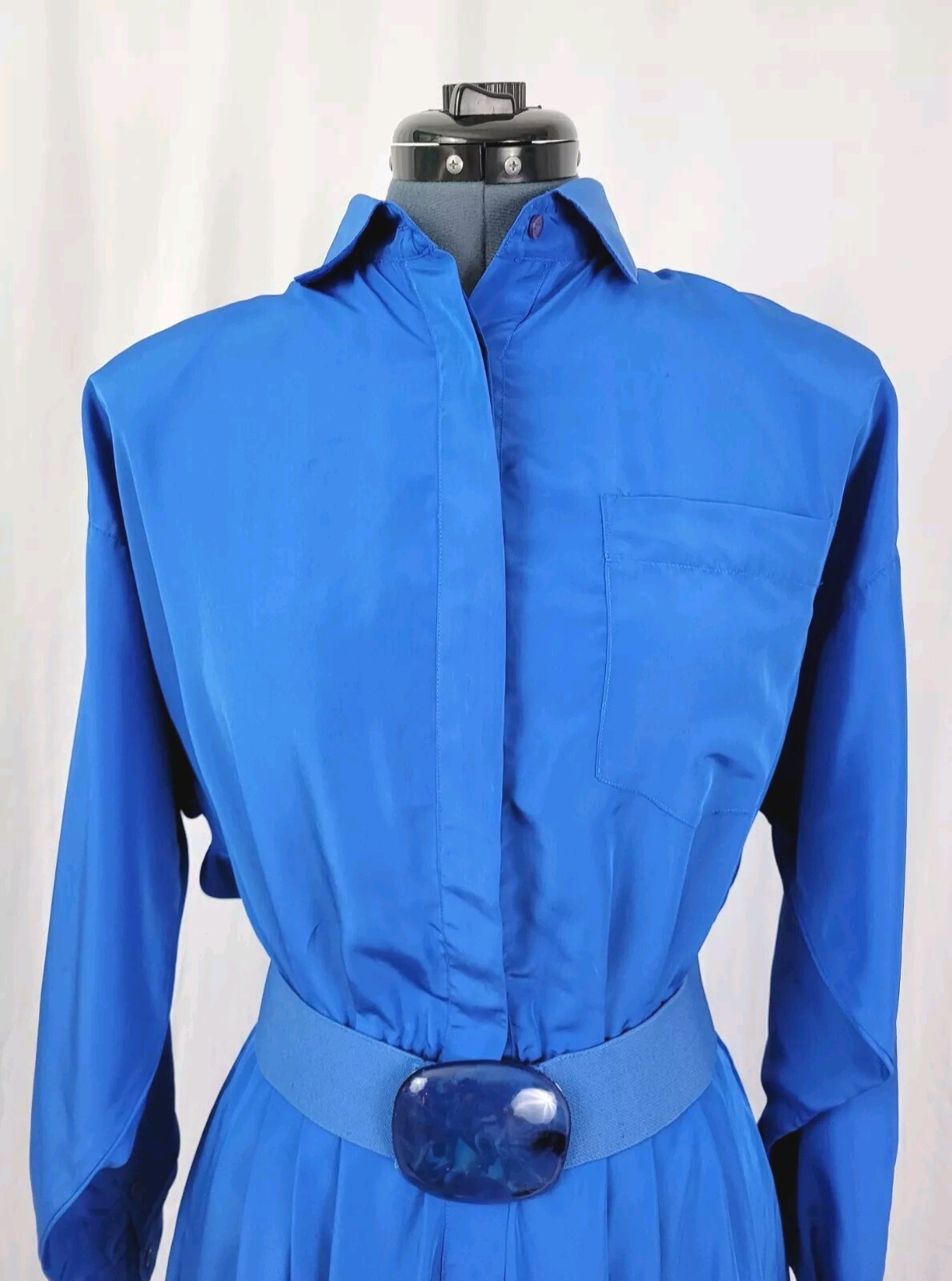 Vintage Impromptu L/S Blue Shirt Dress w Matching Belt Size 7/8