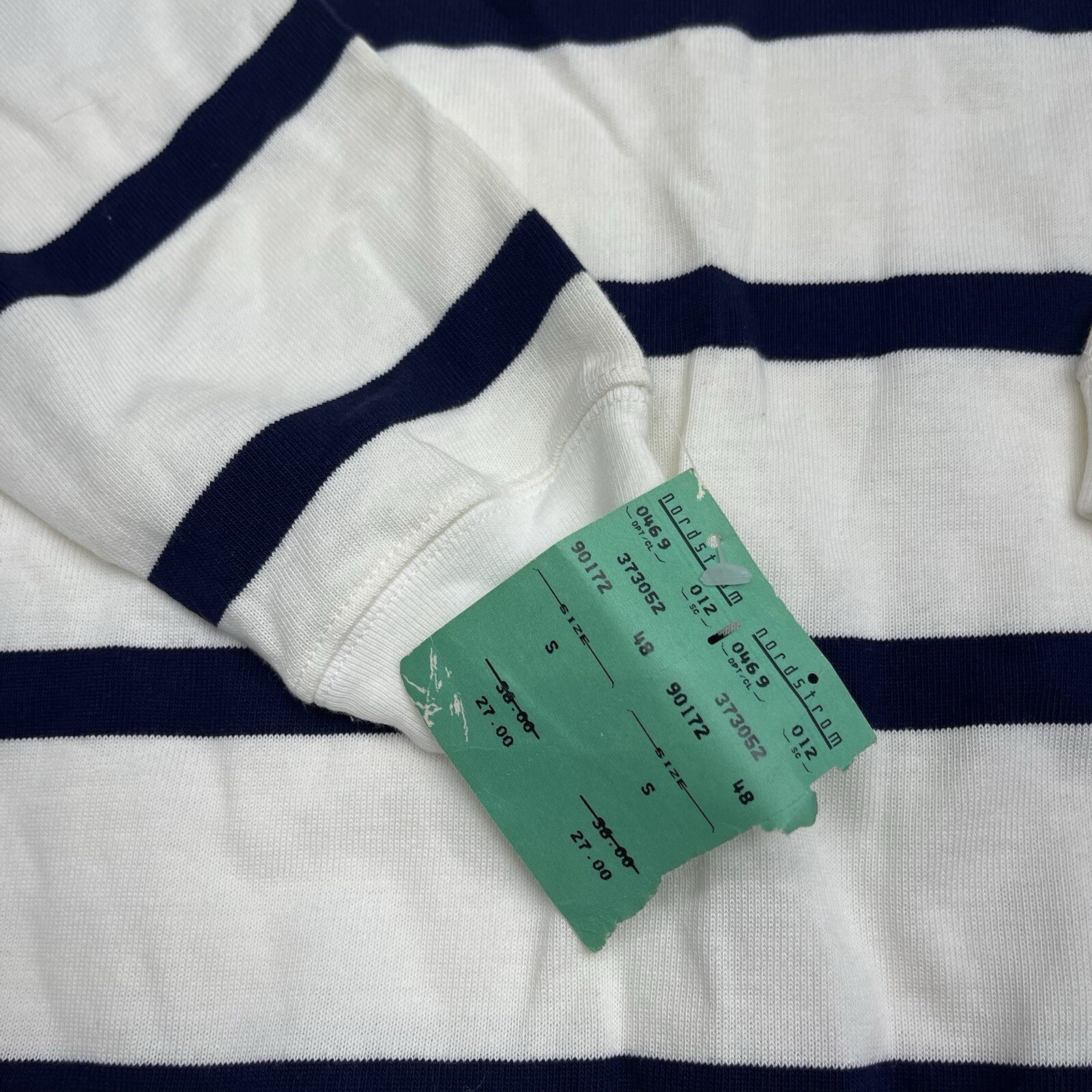 Vintage Preview International White Stripe Long Sleeve T Shirt Womens Size Small