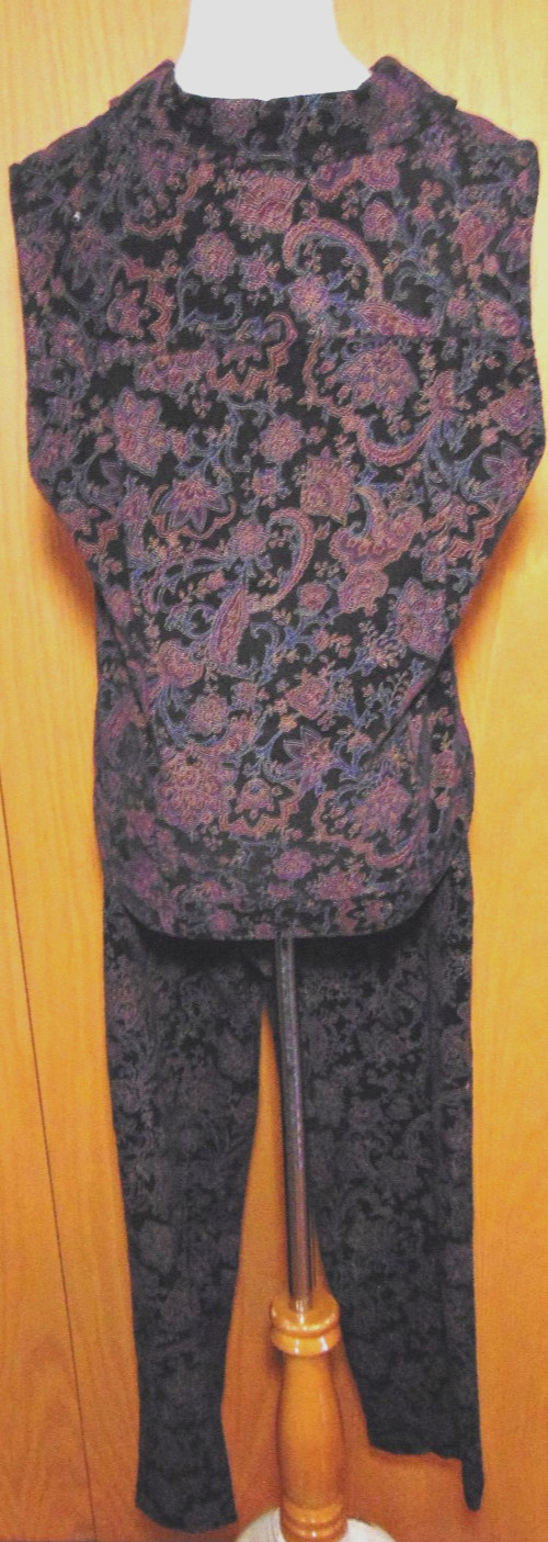 CRAZY HORSE,LIZ CLAIBORNE WOMENS PAISLEY VEST,PANT SET VINTAGE CORDUROY,SLACKS~L