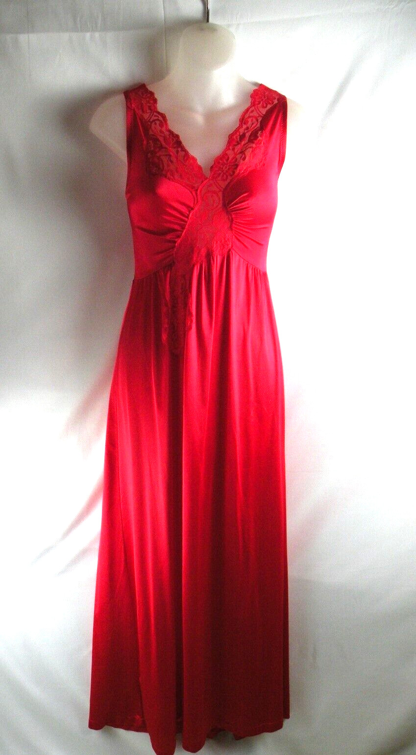 VTG Inner Most Sears Lace Nightie Nightgown Lingerie Red Long Size M