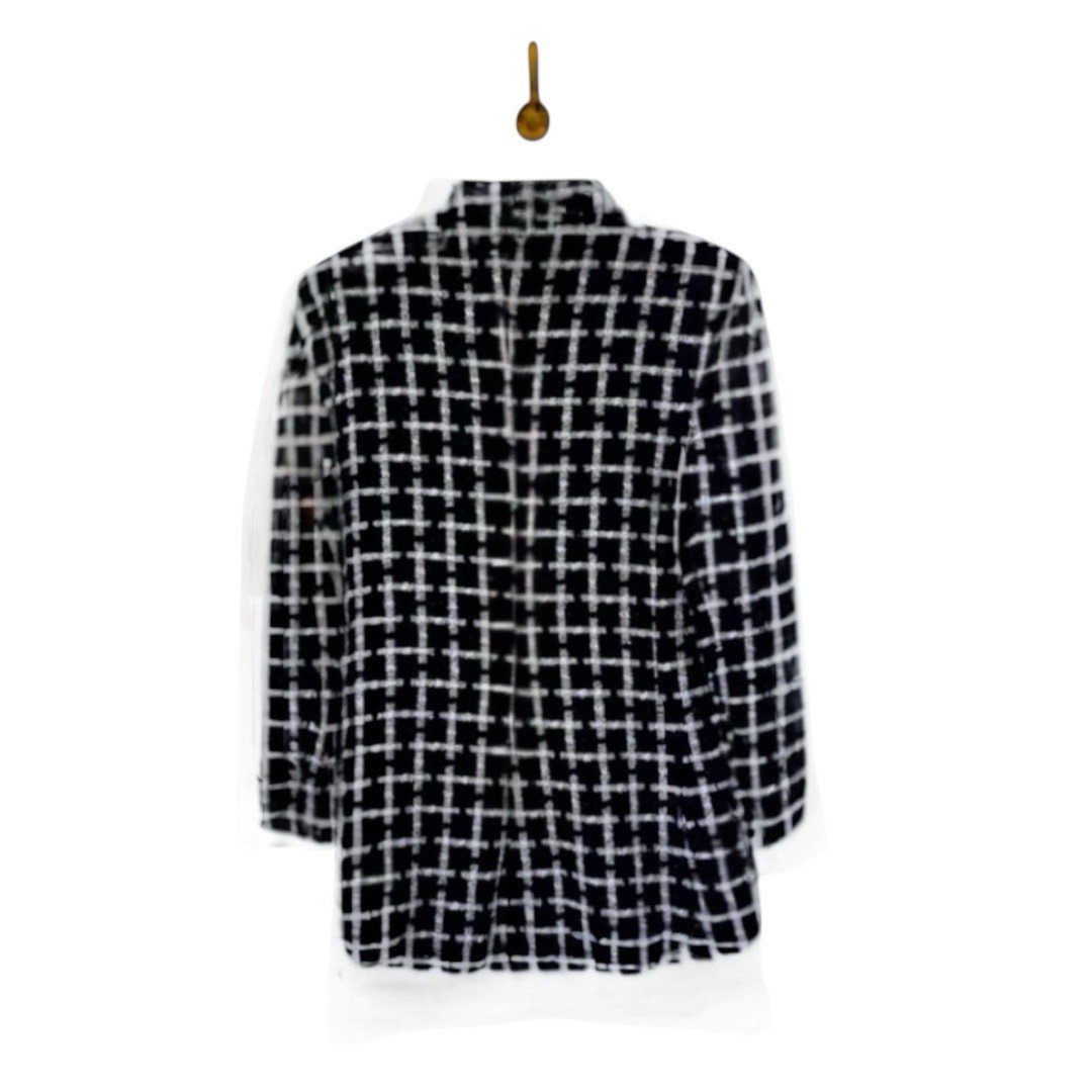 Richie Freeman for TeriJon Size Small Black White Blazer Metallic Fibers Vintage