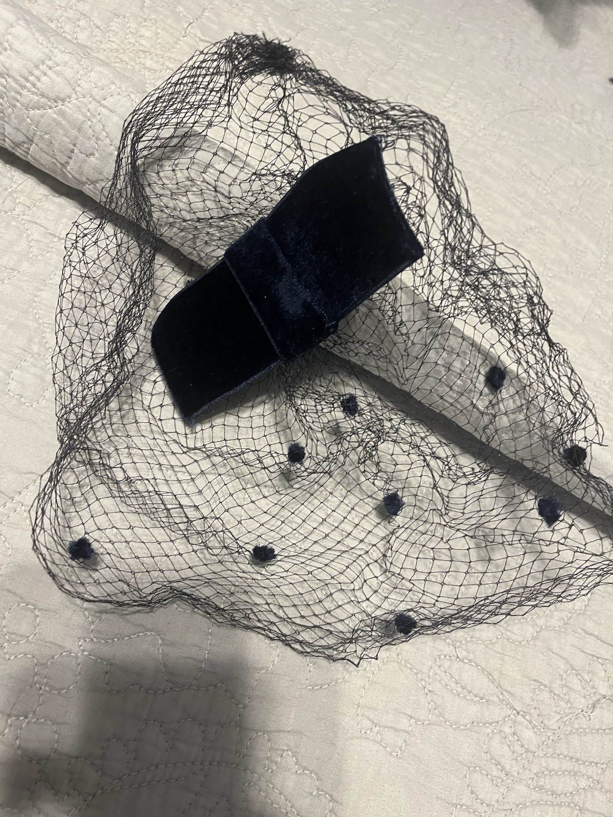 Vintage Blue Velvet Dress Set Purse Fascinator Hat Formal Evening Cocktail SZ 10