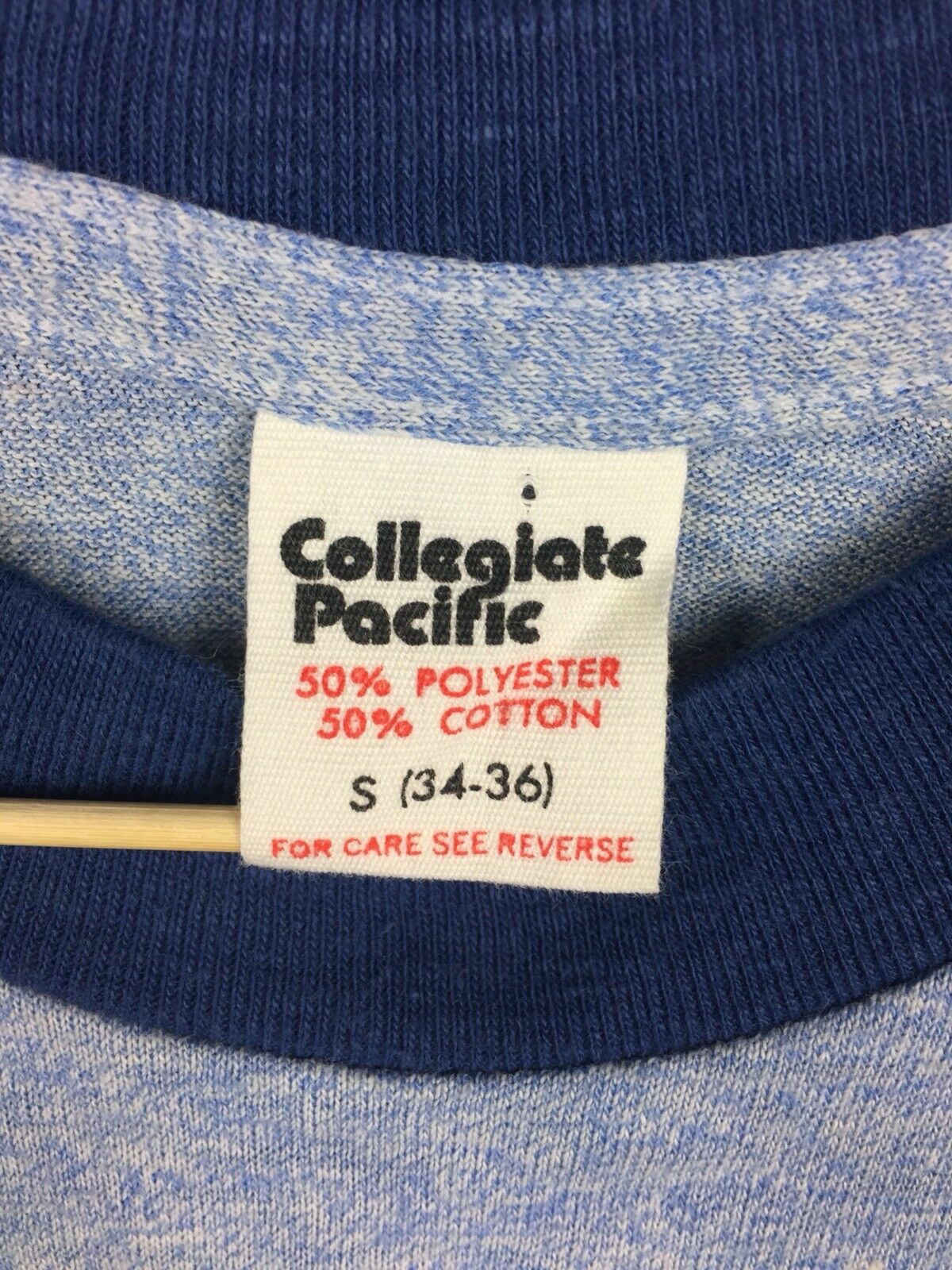 Vintage 70s 80s Walnut California Tourist Ringer Shirt Burnout Blue Mt SAC USA