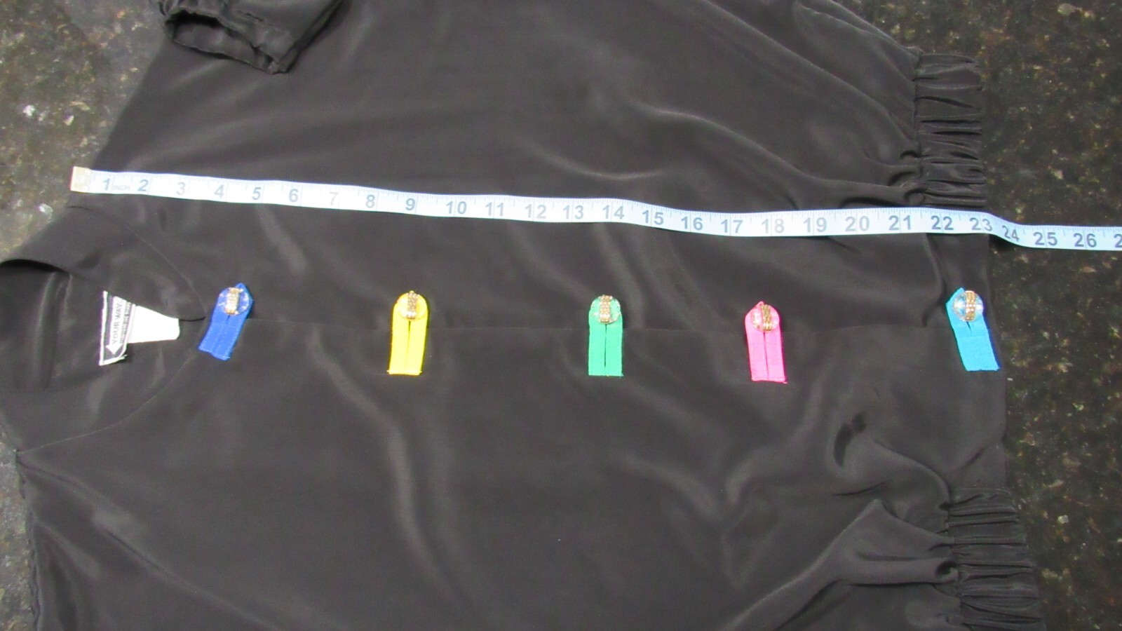 Vintage Your Way Fashions Button-up Black Dress Jacket w/ Color Pop button loops