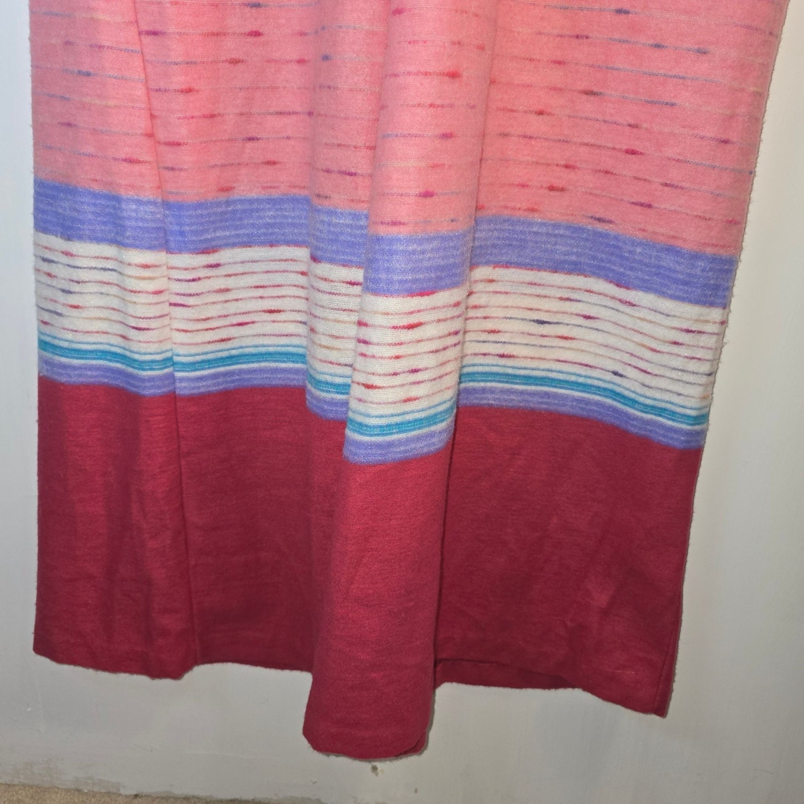 Vintage 1970’s Joseph Magnin The Farr West Fuzzy RARE Striped House Coat, Sz L
