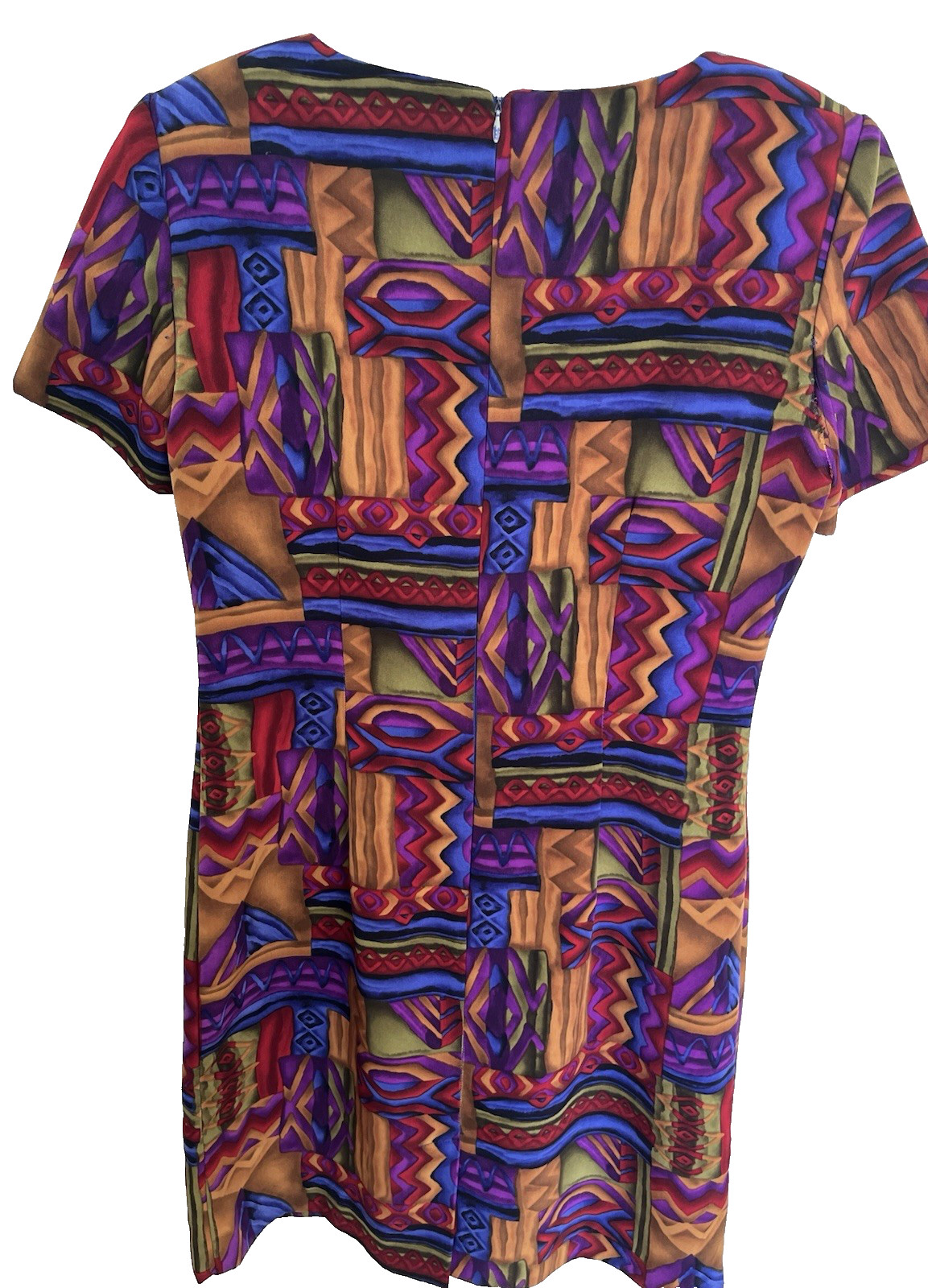 Vtg John Roberts Career Dress Abstract Shift Dress Women 10 Art to Wear Business