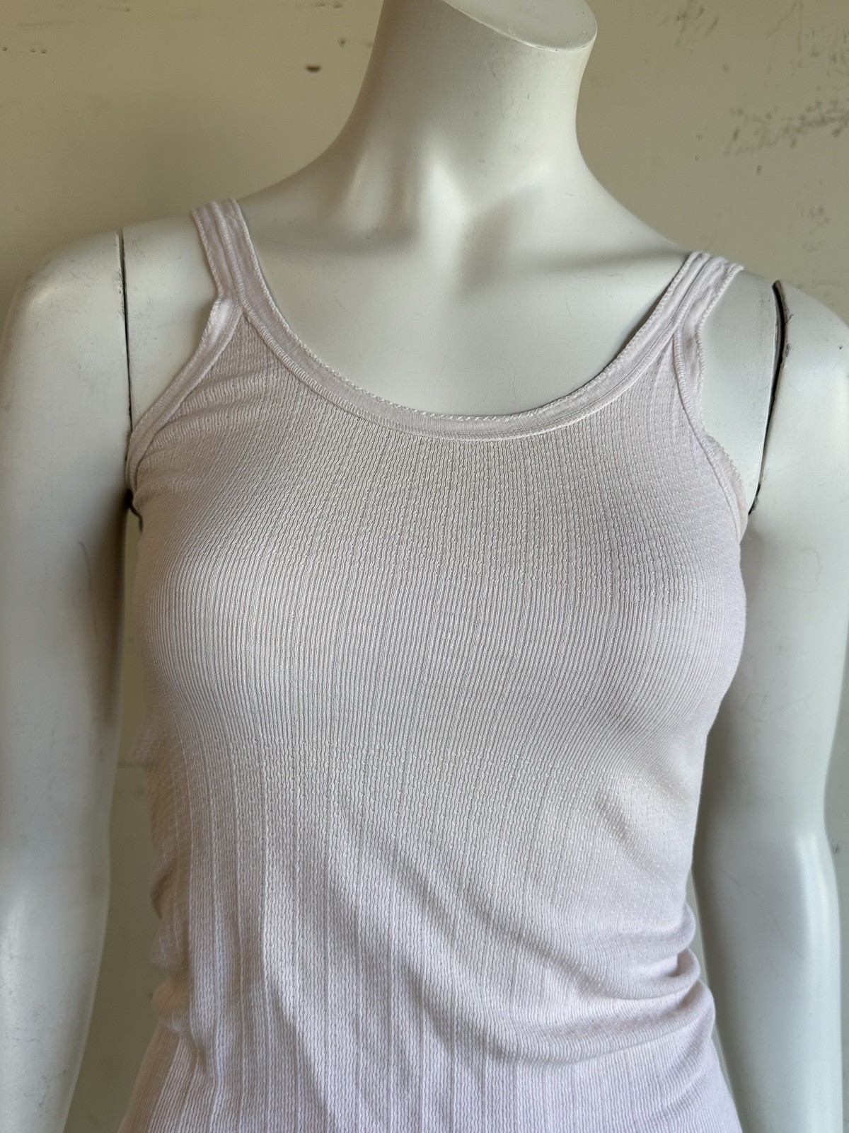 1950s Charmode Blank Ribbed Cotton Tank Top Undershirt 1950s 1960s