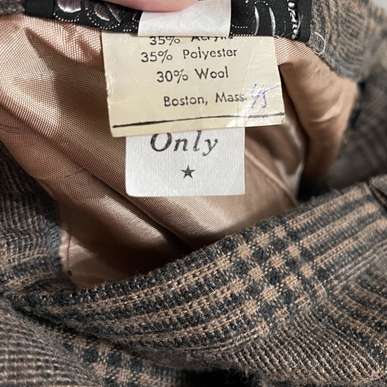 Vintage Century of Boston Wool Blend Plaid A-Line Lined Skirt Brown Size 16