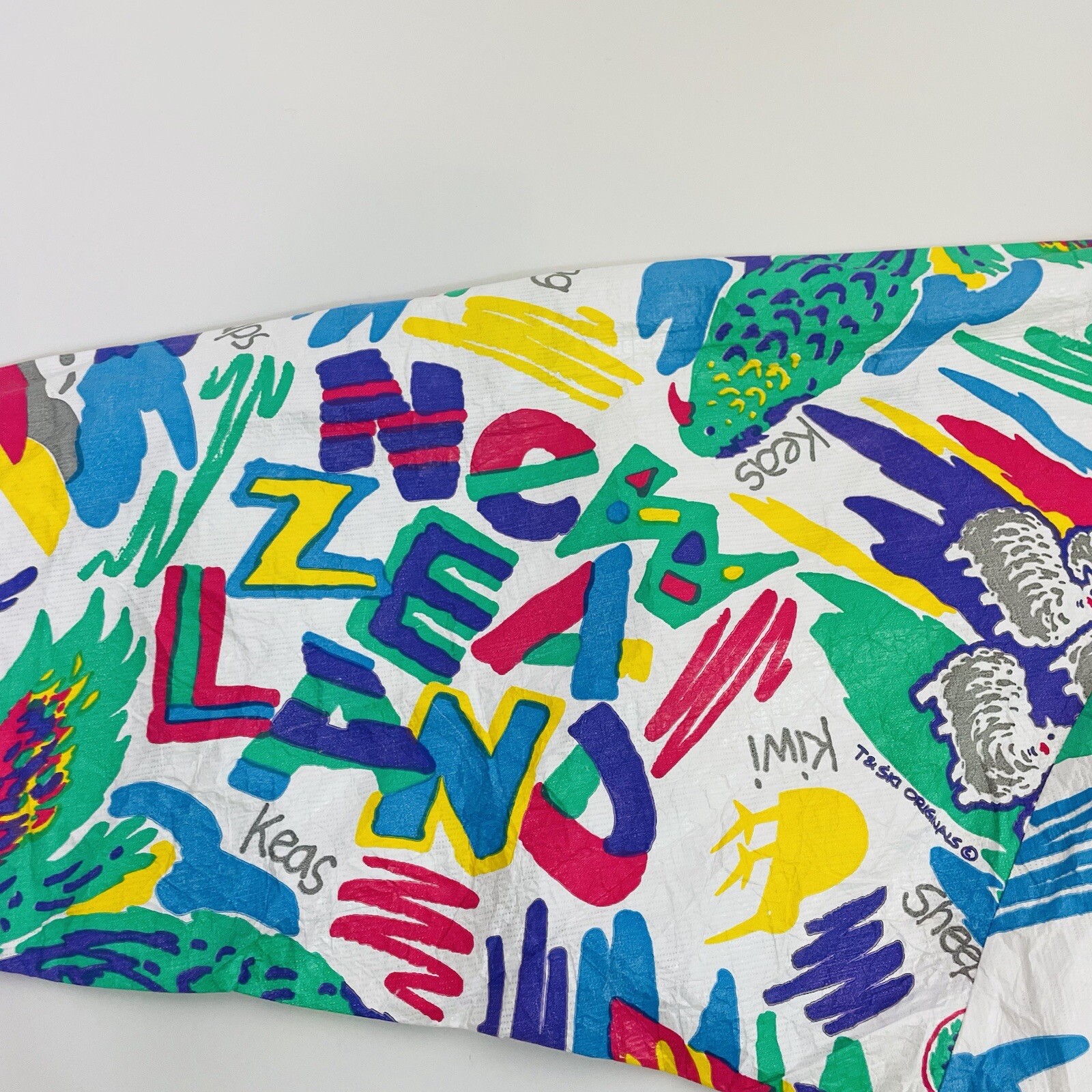 Vintage 80s Sheep New Zealand All Over Print Packable Windbreaker Jacket Small
