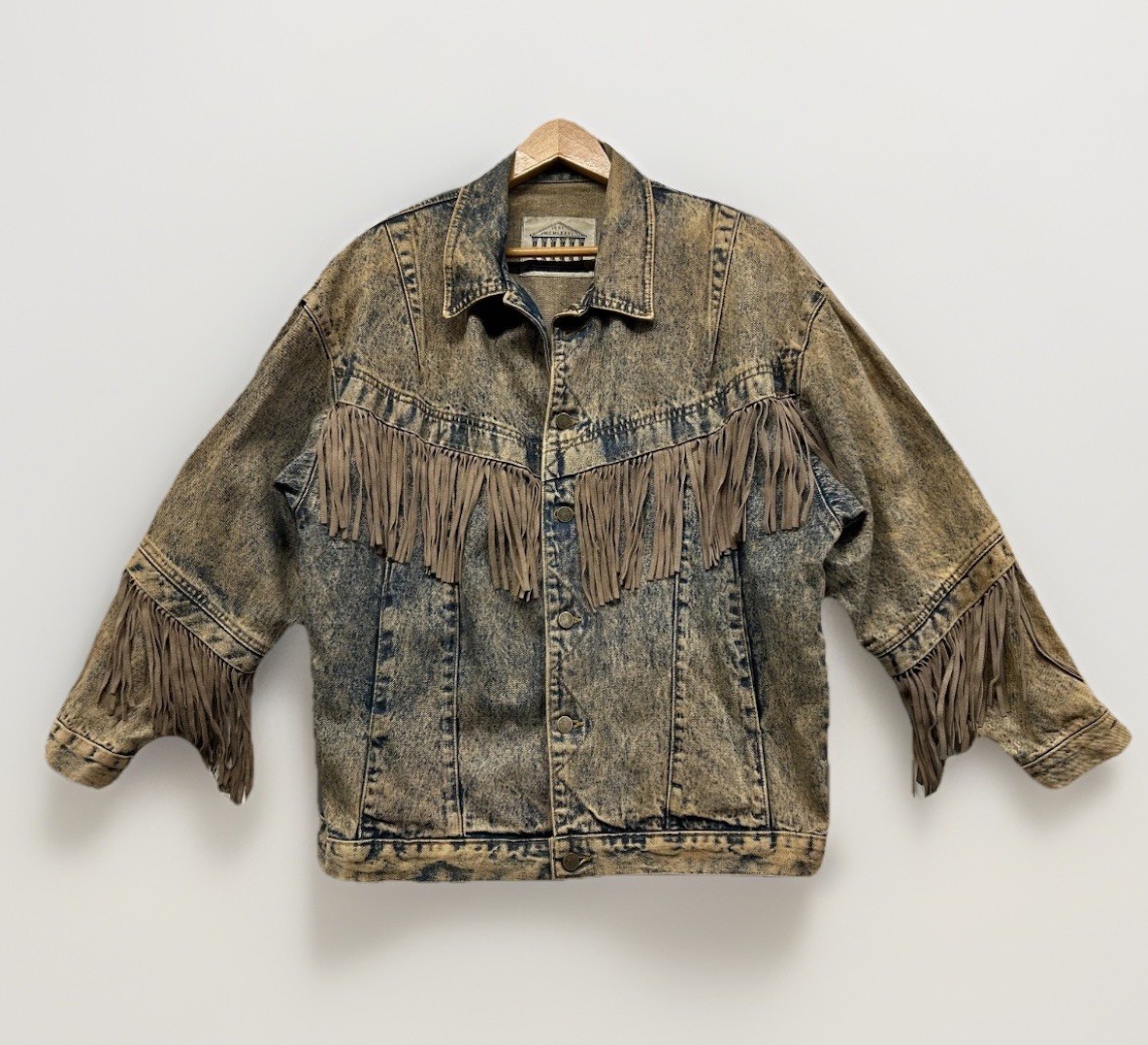 Vintage 70’s 80’s JouJou Denim Fringe Jacket Distressed Grunge Made in USA