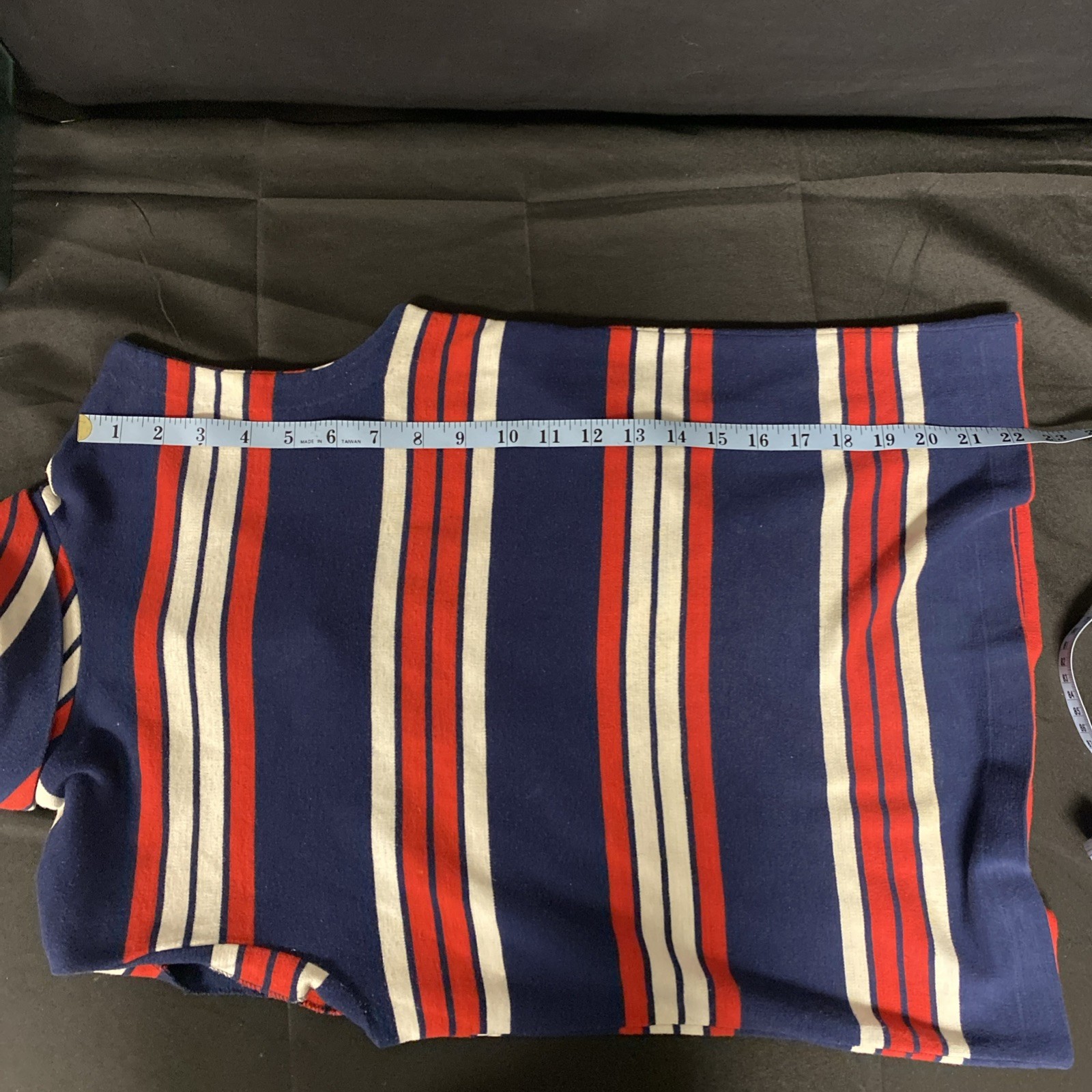 Preppy Red White & Blue VTG 70s Sleeveless Mock Turtleneck Top w/Zipper