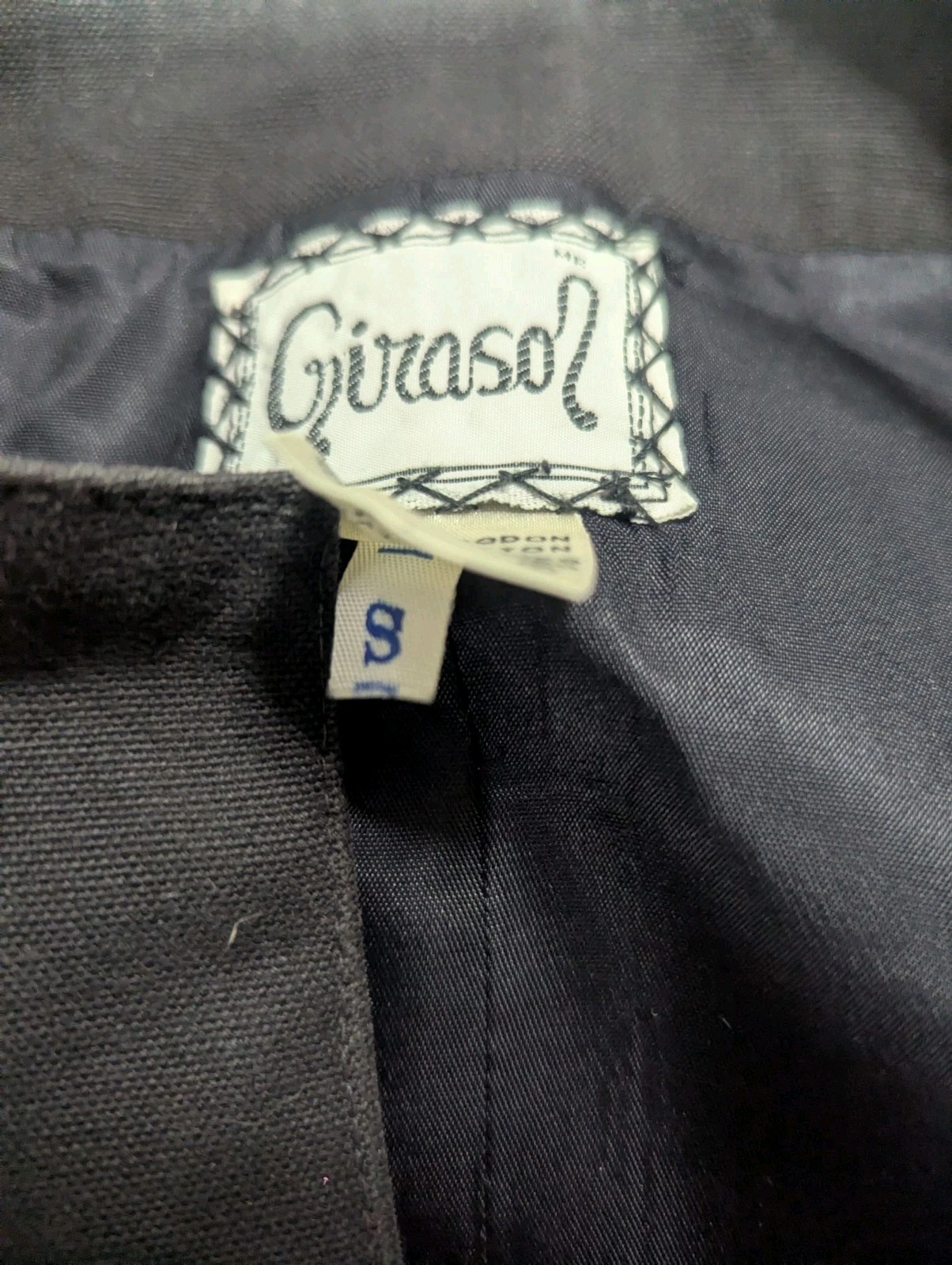 Vtg Girasol Jacket Mexican Folk Art Animals Embroidered Womens Small Black