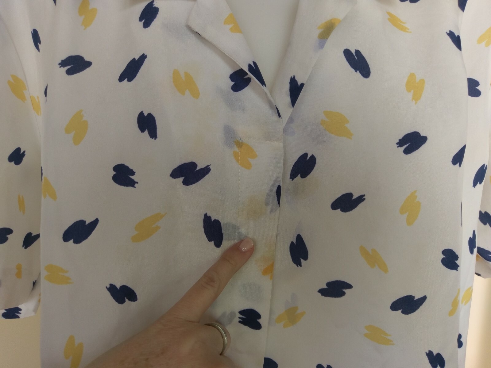 Vintage 80s Cape Cod Match Mates Shirt Navy Blue Yellow Short Sleeve Button Down