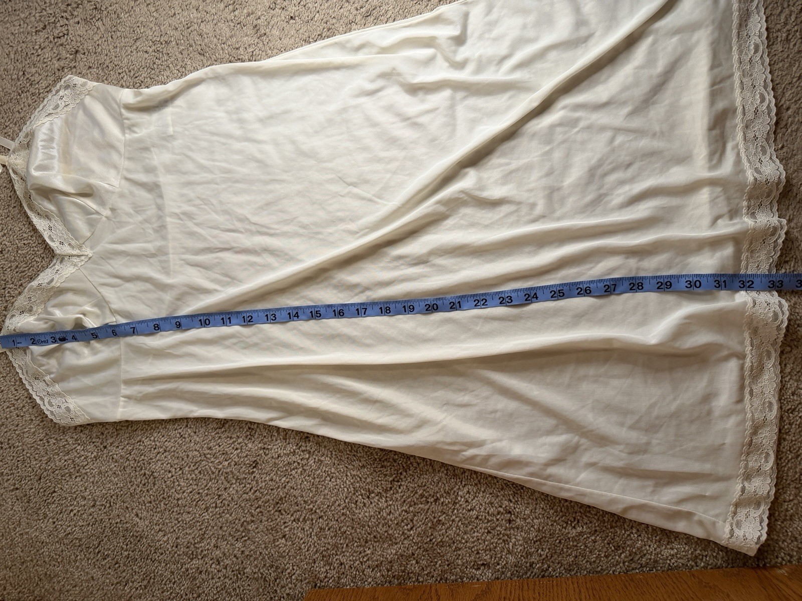 Vintage Vanity Fair Full Slip Lace Trim Ivory Cream Style 10-103 USA Made Sz S