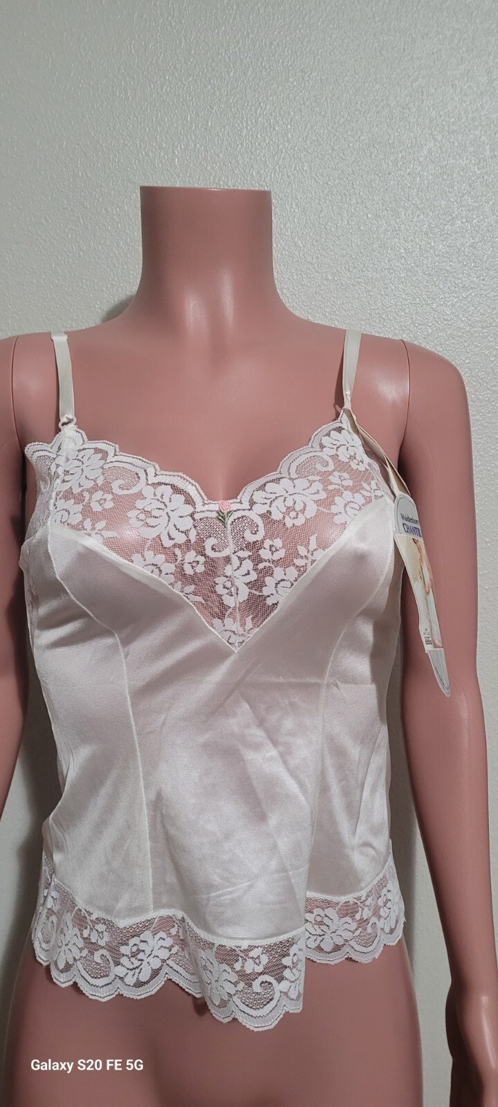 Chantilly Maidenform White Camisole 64004 Size 32 Metric 70 Tagged