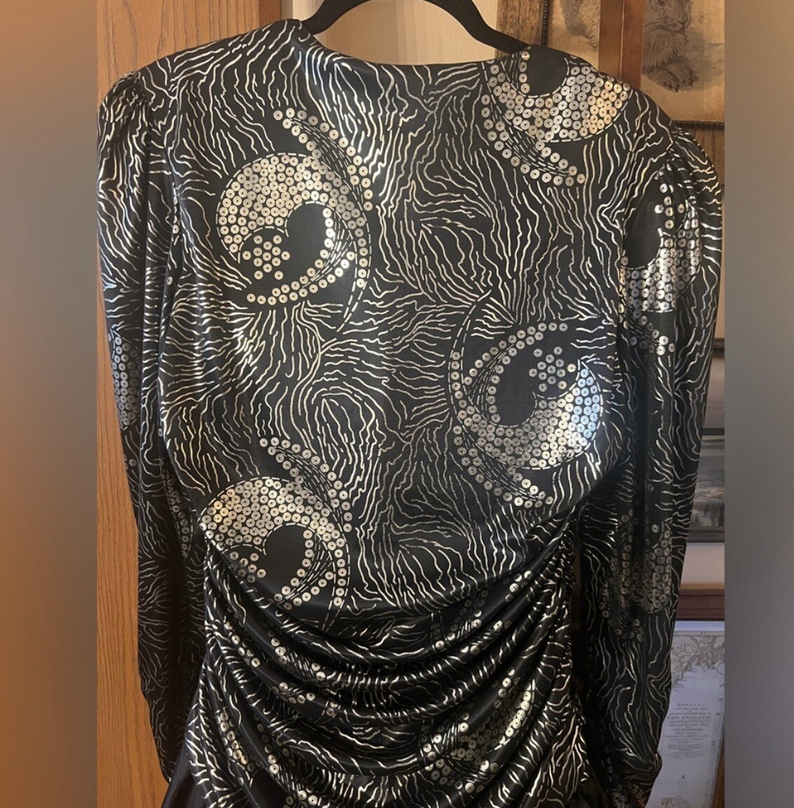 Vintage Diamond’s Run Wayne Diamond Design Cocktail Dress 1980’s Size S/Med