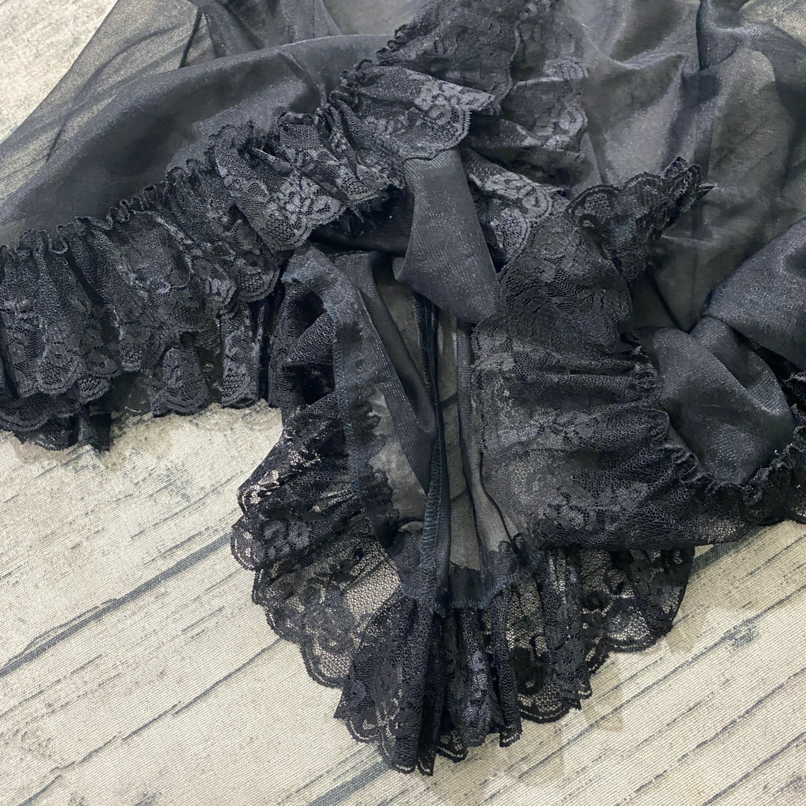 Andrea Kristoff for Escante Vtg 80s Lingerie Size S Intimate Nighty Lace Sheer