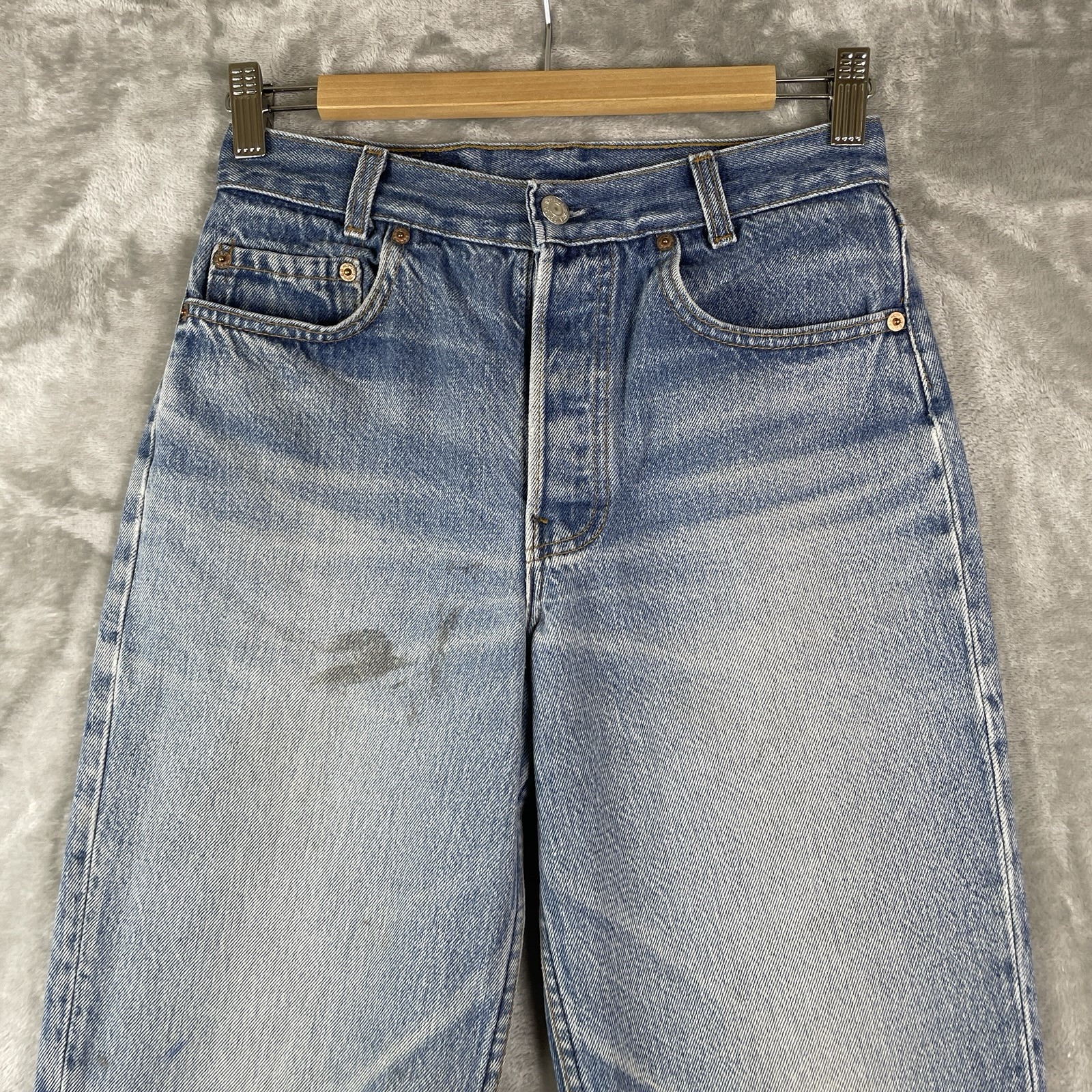 Vintage Levis 701 Student Fit Jeans 28×30 Fits 27×29 Made in USA 90s Button Fly
