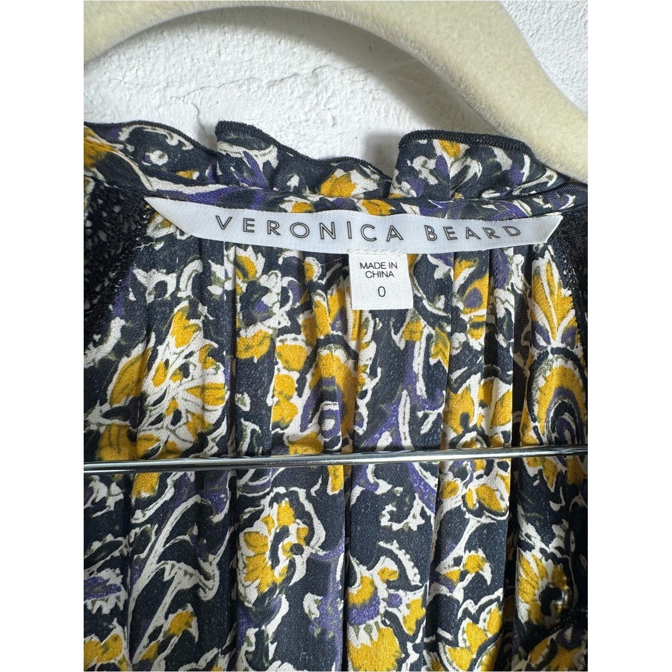 VERONICA BEARD Ida Floral 100% Silk Mini Boho Dress Sz S XS 0 paisley Floral