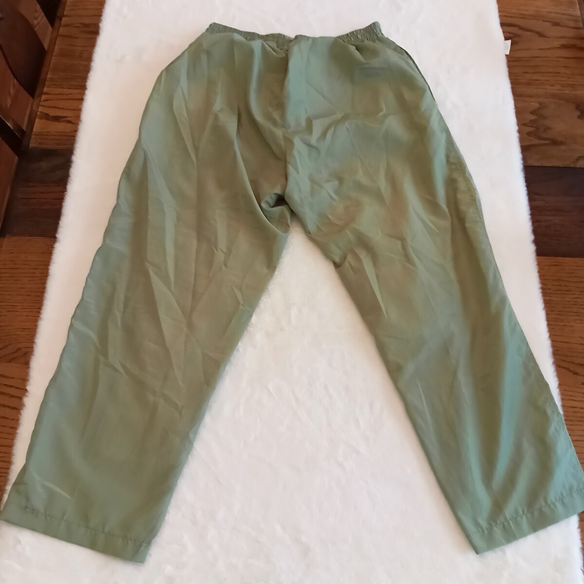 Out Brook Silk Green Pants Hip Hop Track Suit Pants SZ L Vintage 80s Style