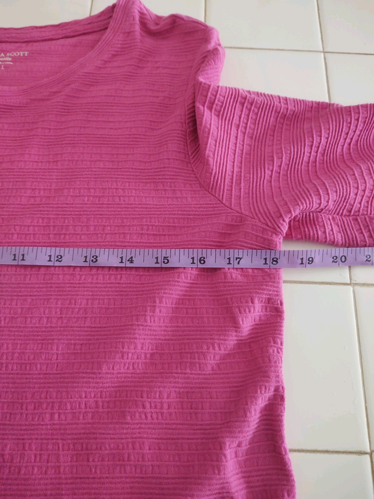 Laura Scott Vintage 1978 for Sears Fuscia Long Sleeve Pullover Petite L