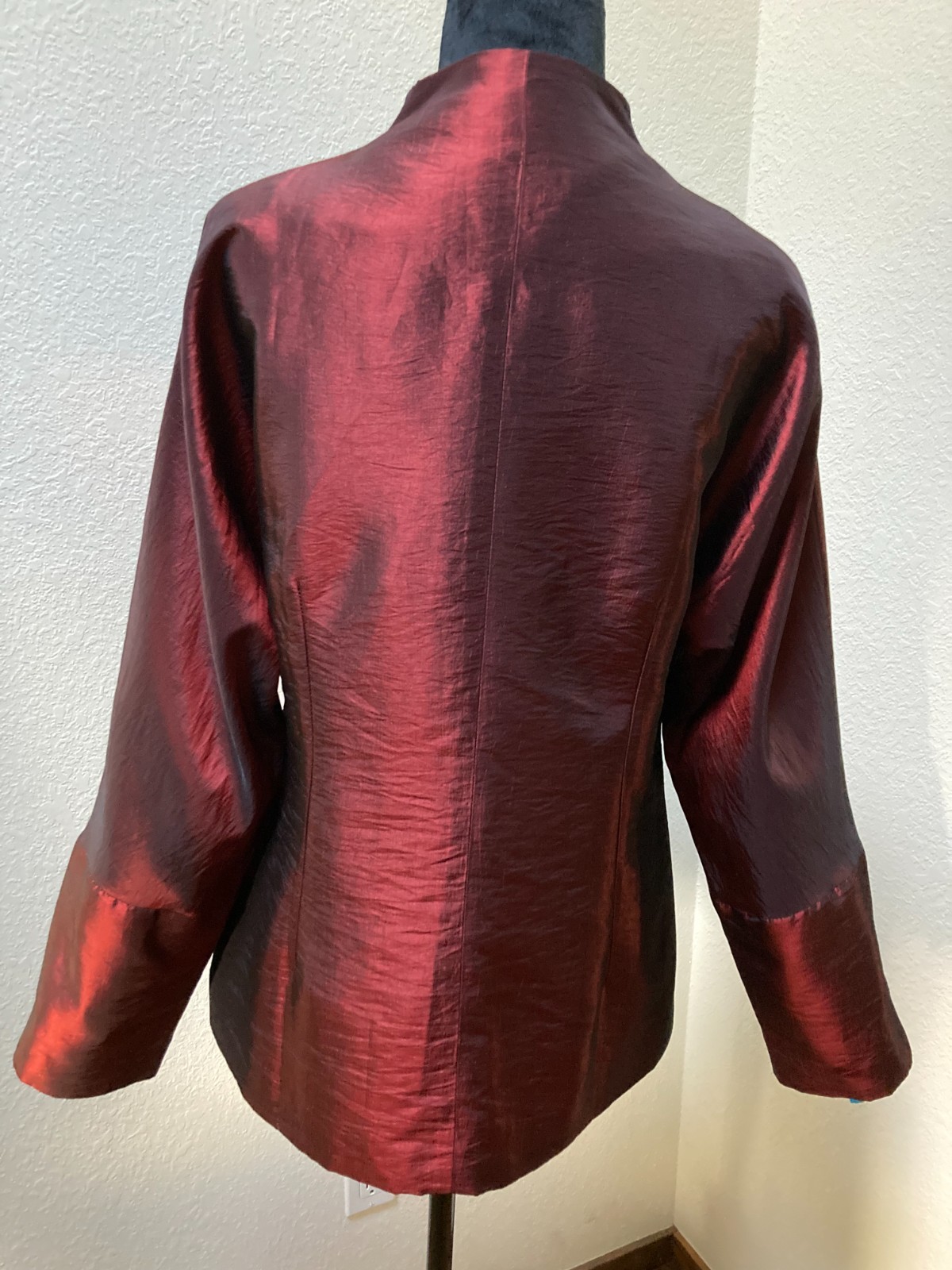 VINTAGE ELEGANT TAFETTA ASIAN MANDARIN BLOUSE
