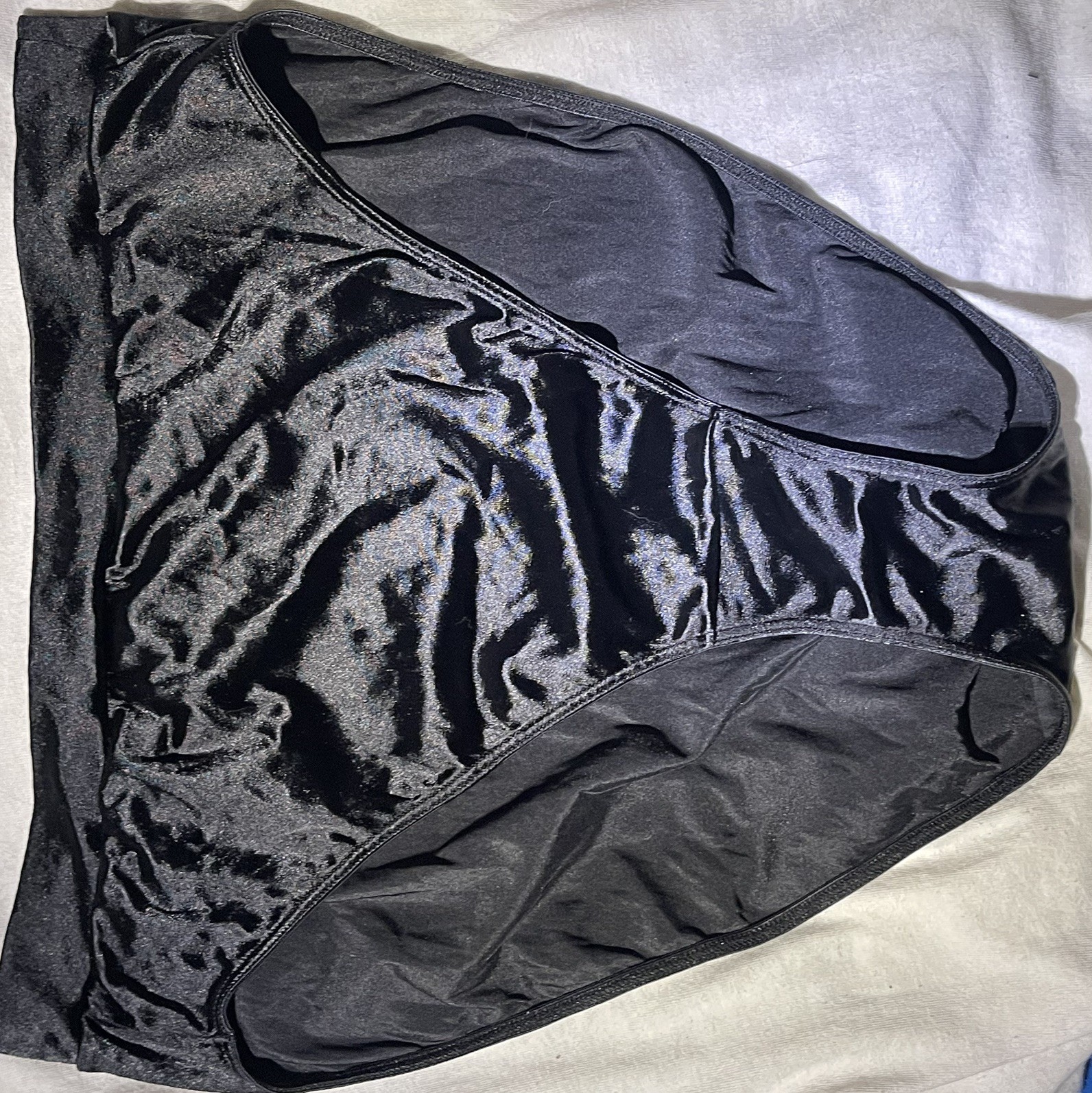 Vintage Victoria’s Secret High Leg Brief Second Skin Black Shiny panties Size XL