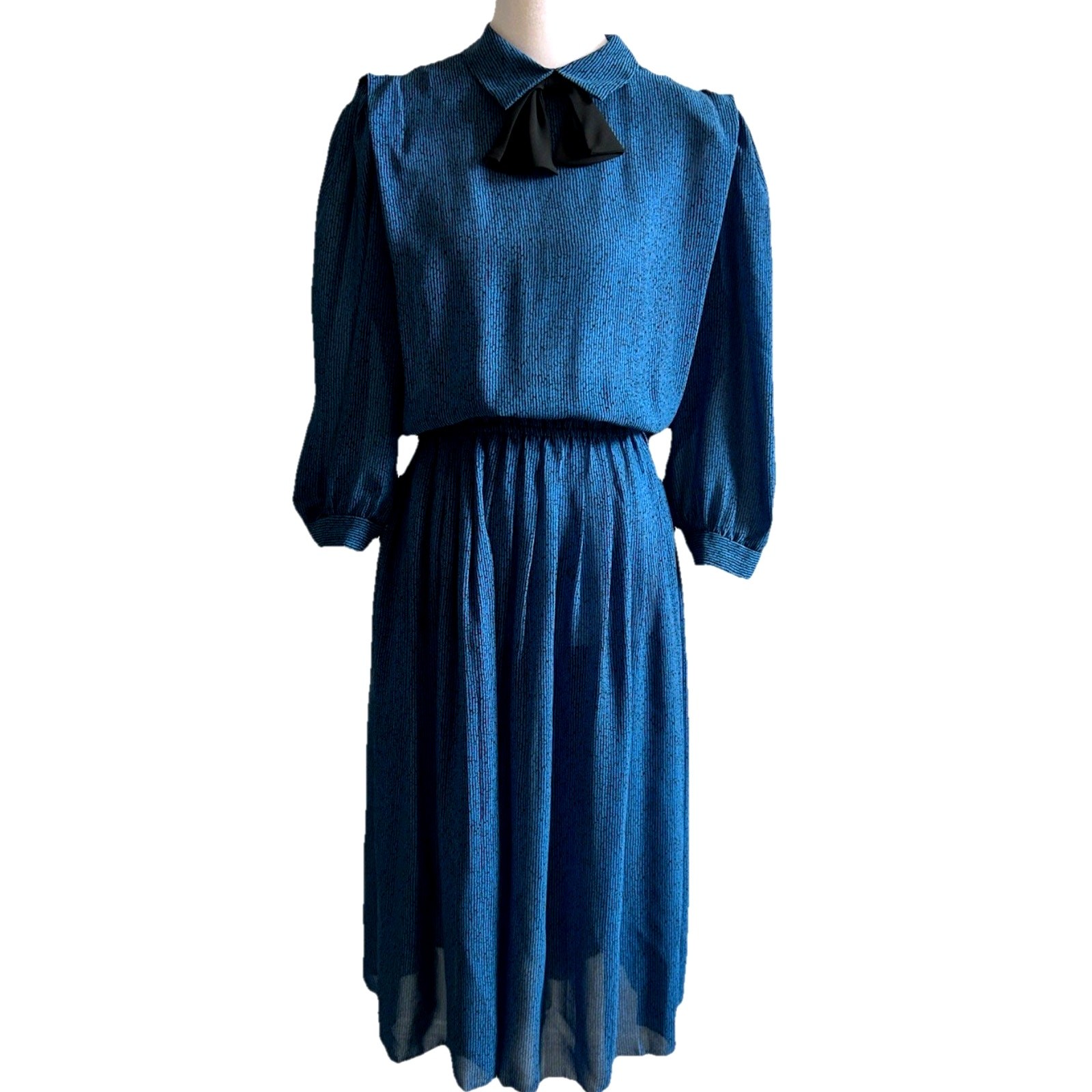 vtg 80S Alexis DRESS TEACHER SECETARY CAREER COSTUME STRIPED COTTAGE PRAIRE