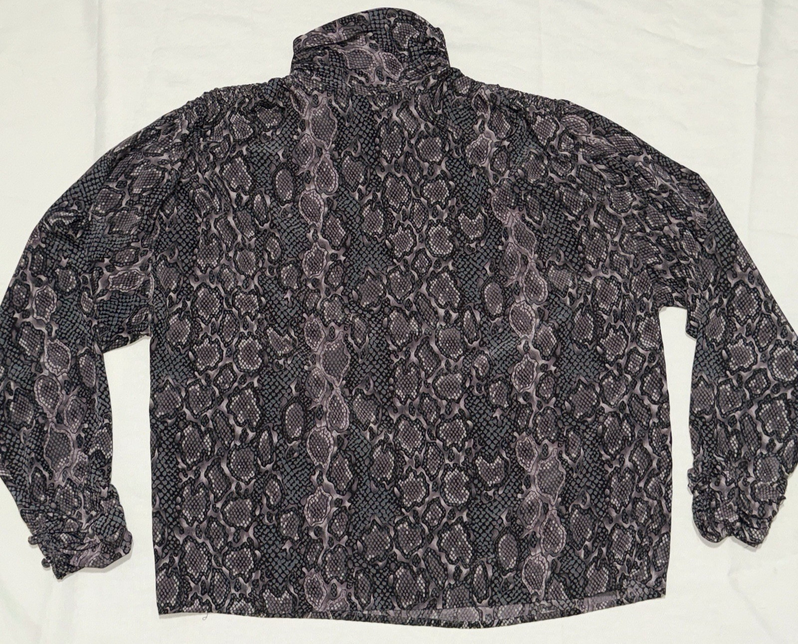 VTG Regina Porter Snake Print Blouse Women’s Sz 14 80s Secretary Career Shirt HK