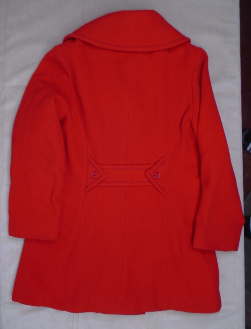 Vintage 80s Betty Rose Red Wool Peacoat Size Small Golden Buttons Double