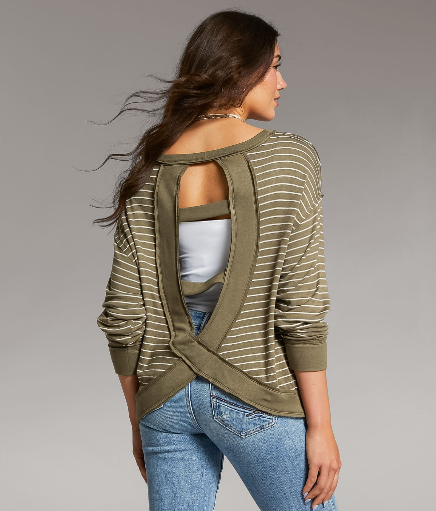 NWT buckle Striped Top