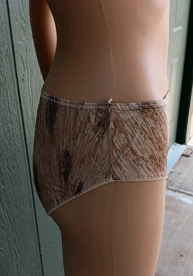 Vtg Blush Briefs Womens Panties Browns Tans 100% Antron Nylon Size 6 Medium