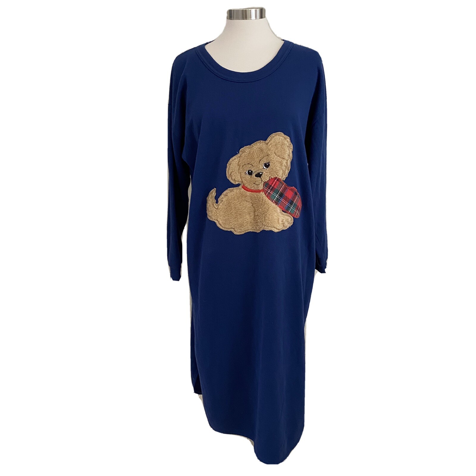 Vintage Bold Spirit One Piece Pajamas Dress Sleep Bear House Dress Medium 12-14