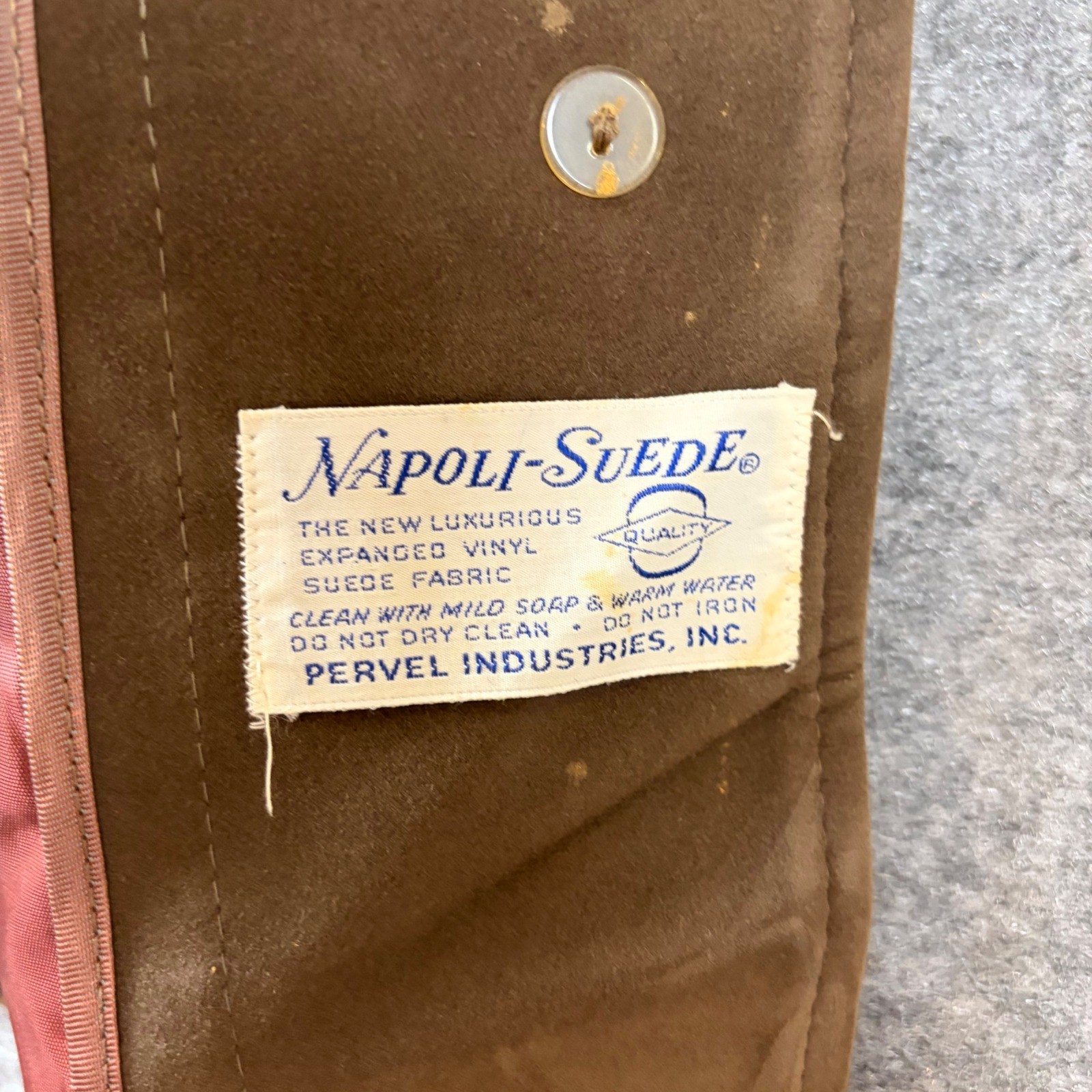 Sears Napoli Suede Jacket Womens Brown Faux Suede Vinyl Vintage 70s Coat