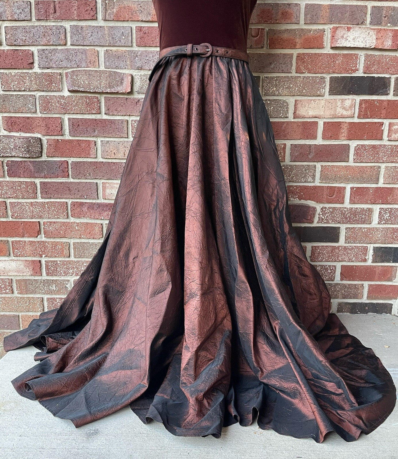 VTG Brown Mauve Velvet Bonnie Strauss Gown Dress Sz 6