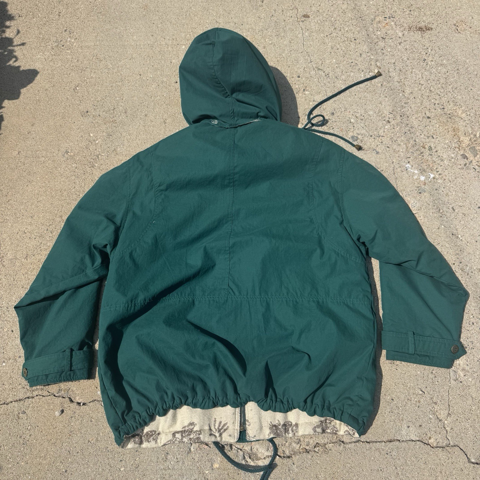 Vtg IZZI Reversible Full Zip Jacket Sz M Hooded Horseback Western Cowboy Cowgirl