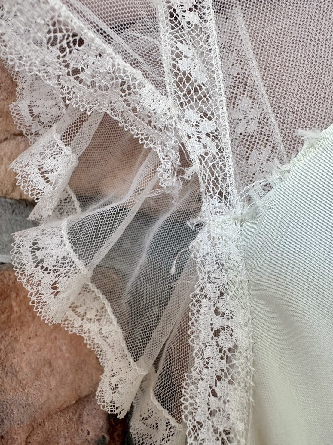 Vintage1950s Dora Gottieb Dupont Nylon Lace Sheer Lingerie Slip Dress