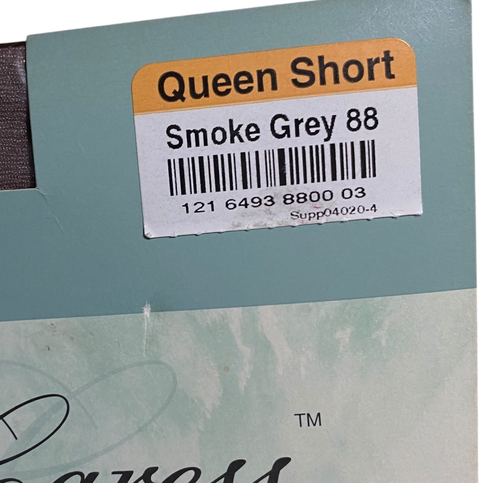 Wellington Sheer Caress Control Top Pantyhose Queen Short Smoke Grey 88 NOS
