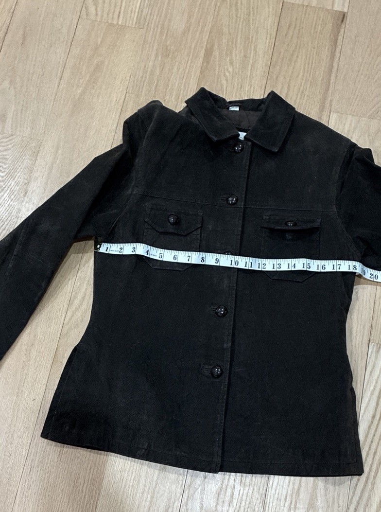 XOXO 90s Vintage Suede Jacket Women M Brown Button Front Lined Retro Grunge Wear