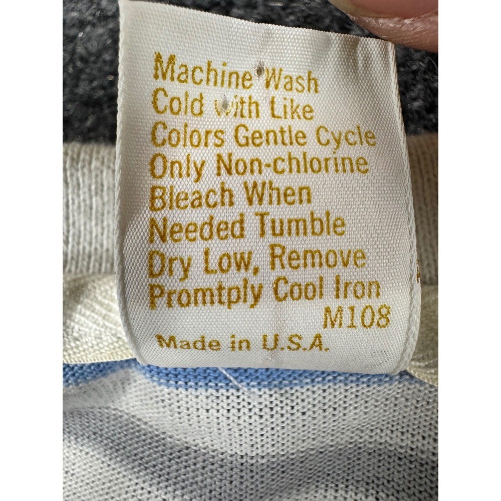 Vintage Jantzen Womens Large Pastel Multi Stripe Polo Shirt Made in USA Retro