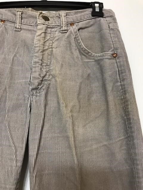 Original Vintage LEE Corduroy Jeans- Talon 42 Zipper- Size 29 x 32- Gray