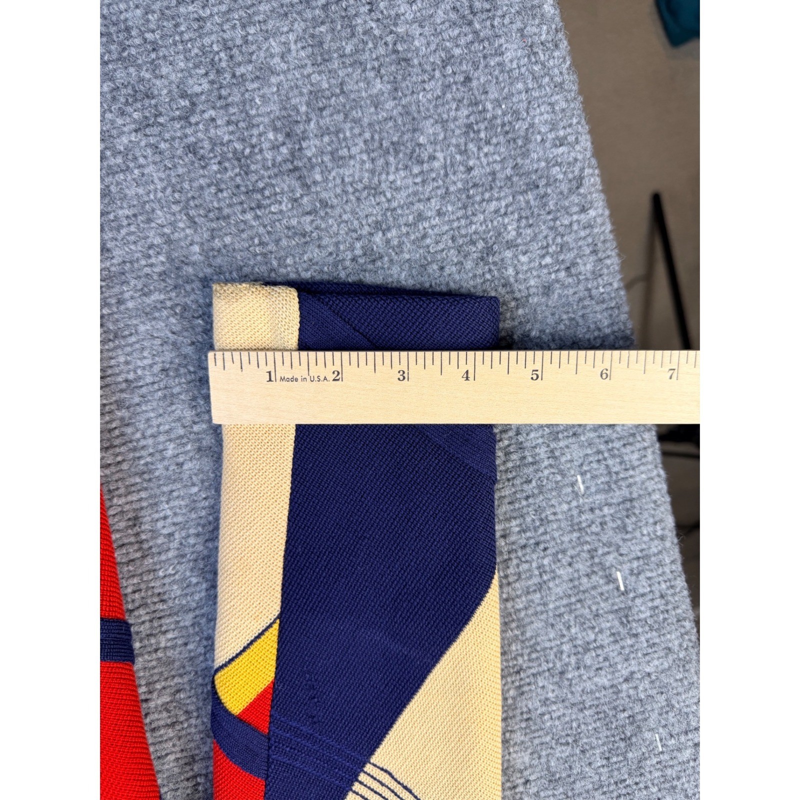 Vintage Geometric Colorblock Knit Cardigan Sweater Jacket Red Blue Yellow Small