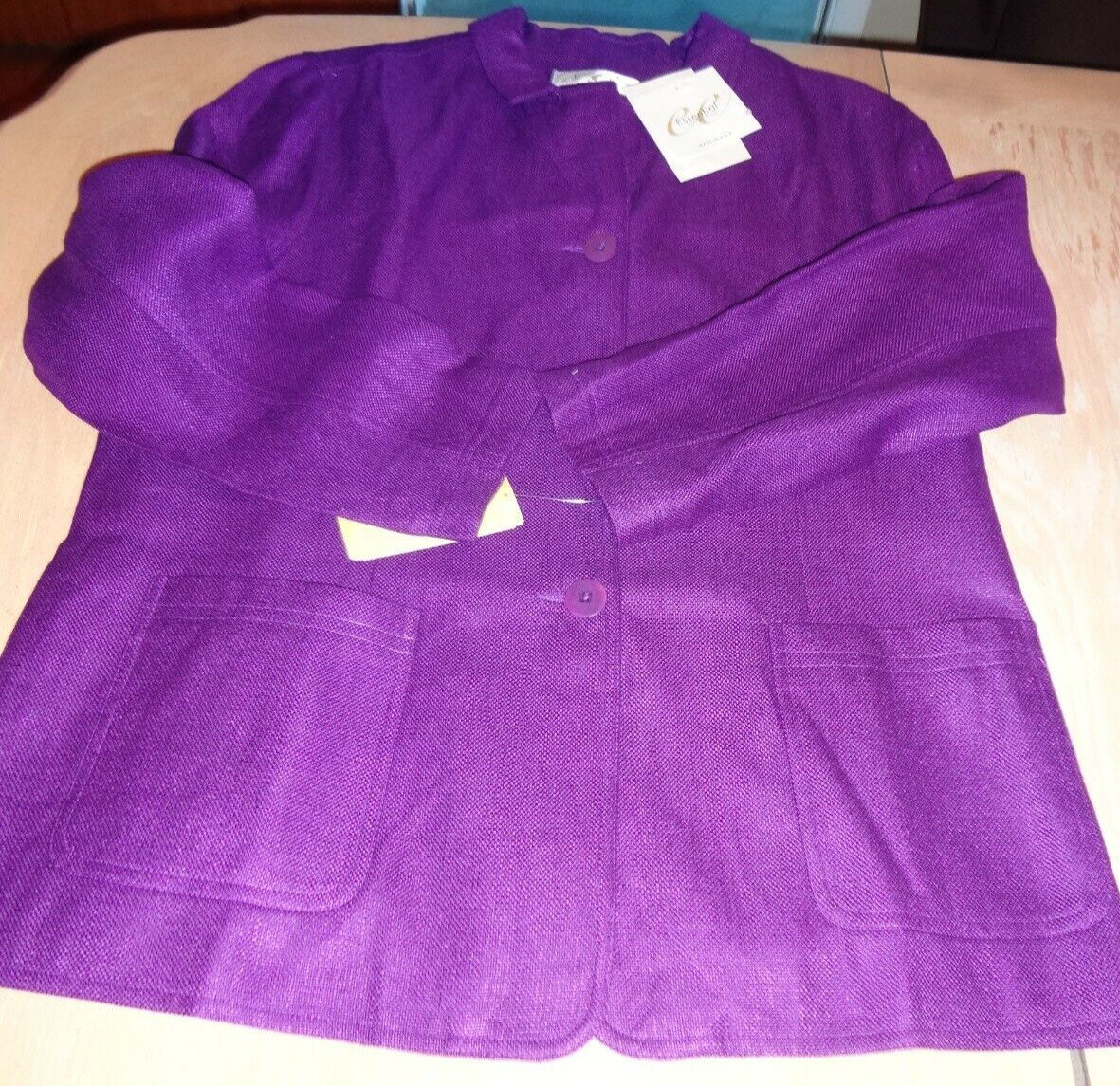VTG 90’s Nordstrom Essential Elements Women Purple Rayon 3 Button Blazer : XL