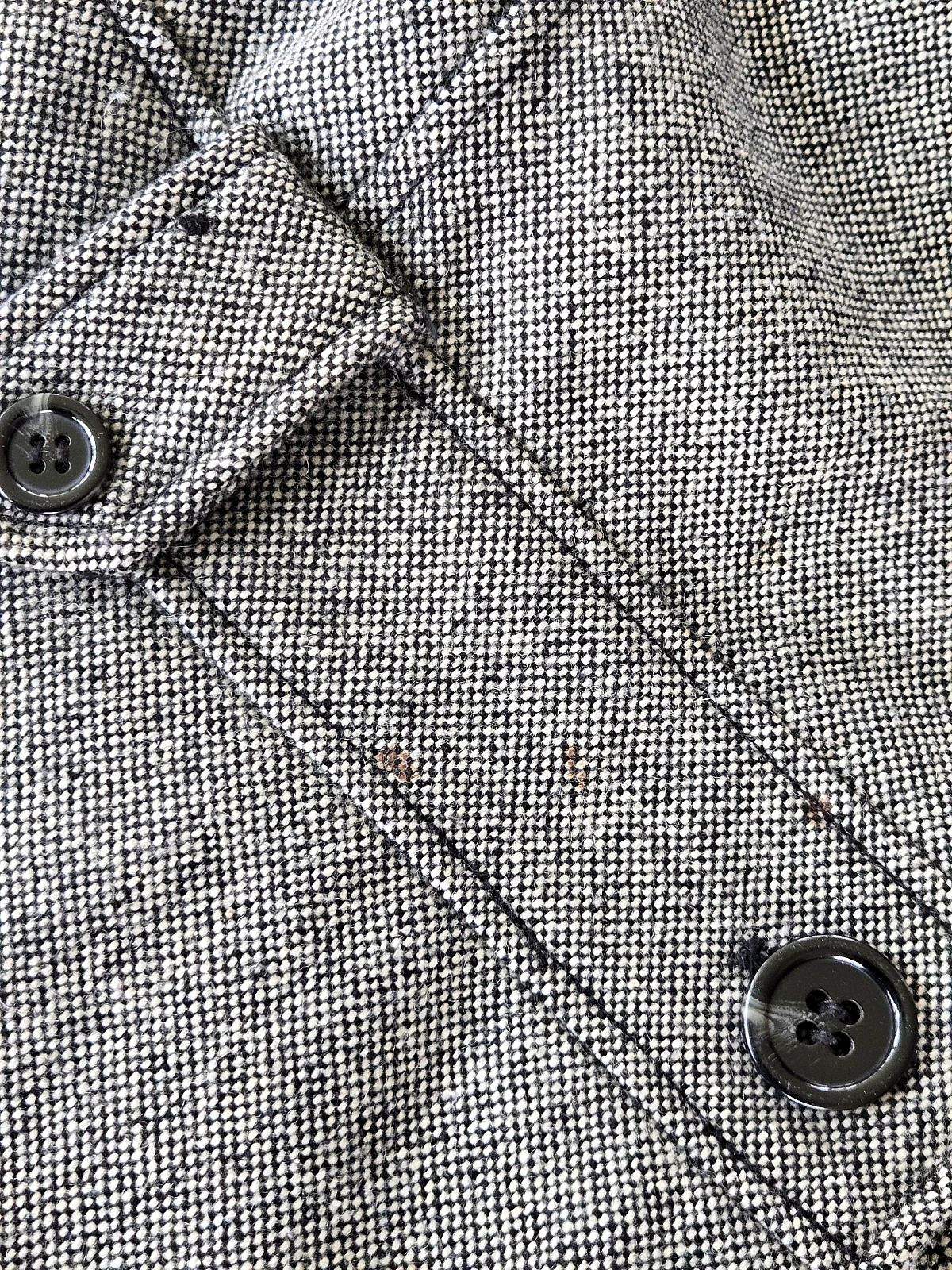Vintage GUESS Wool Blend Pea Coat Black & White Tweed Women’s Size Small