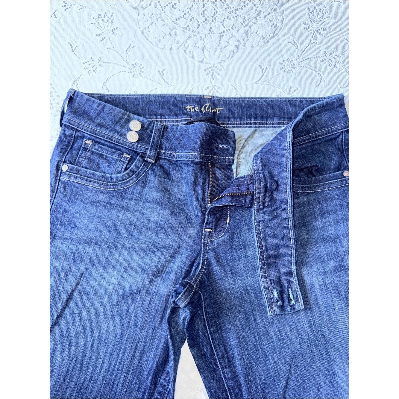 Old Navy The Flirt Bootcut Jeans Size 10 Mid-Rise Dark Wash Holiday 2008 Vintage