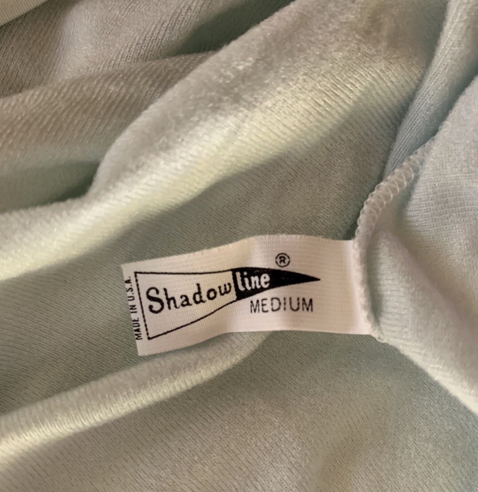 Vintage SHADOWLINE Mint Green & White Lace Nightgown Medium