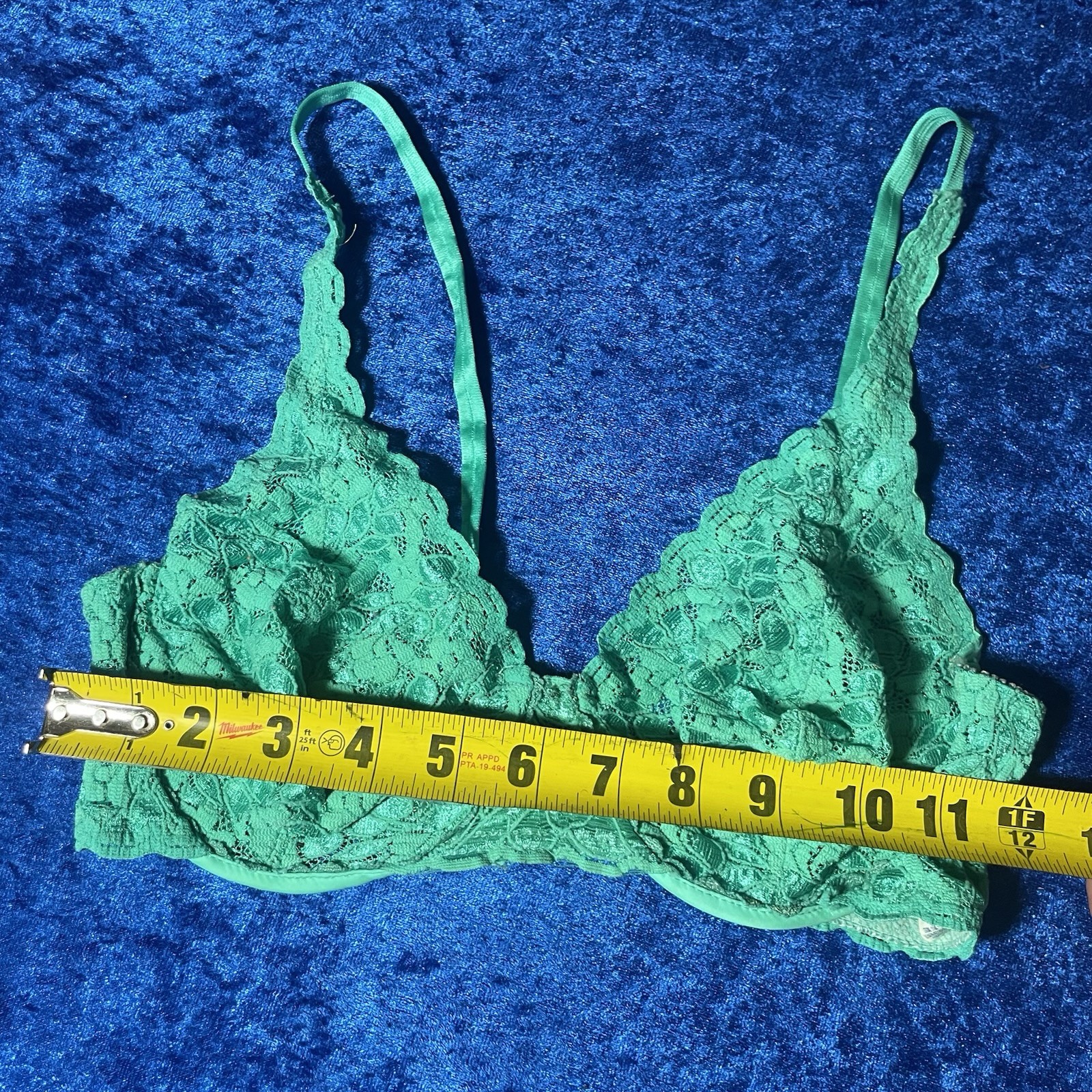 Vintage Lace Bra Teal Blue Tag Faded 36c? See Pics