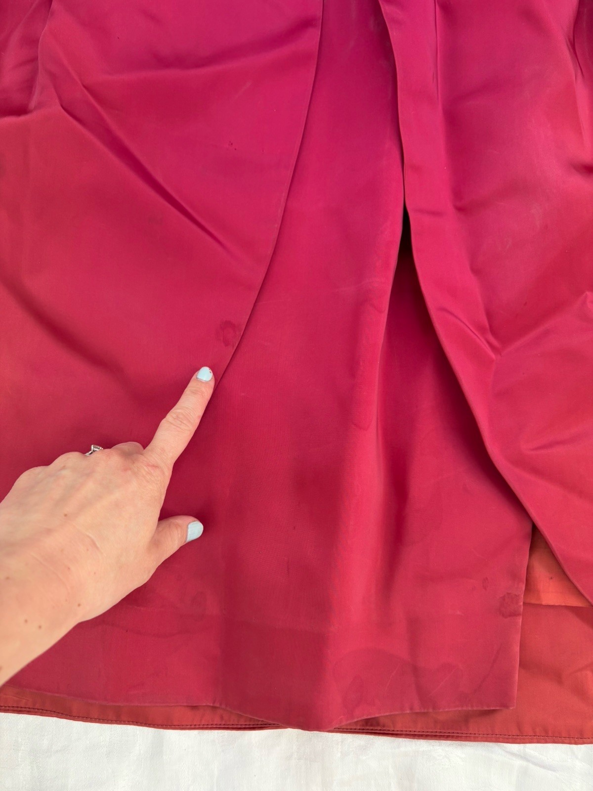 VTG Lilli Diamond Red Satin Dress Matching Evening Coat Oversized Size 4 FAIR